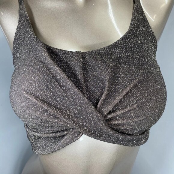 Free People x Beach Riot Women’s Kenzi Twist Bikini Top – Brown – Size XL - Picture 1 of 8